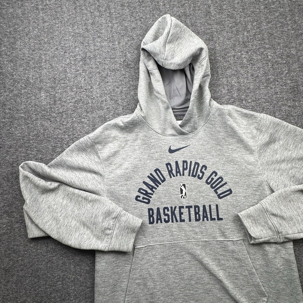 Nike Hoodie Grand Rapids Gold Basketball Dri Fit Gray Men's Sz M Engineered